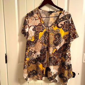 Paisley yellow and brown tunic